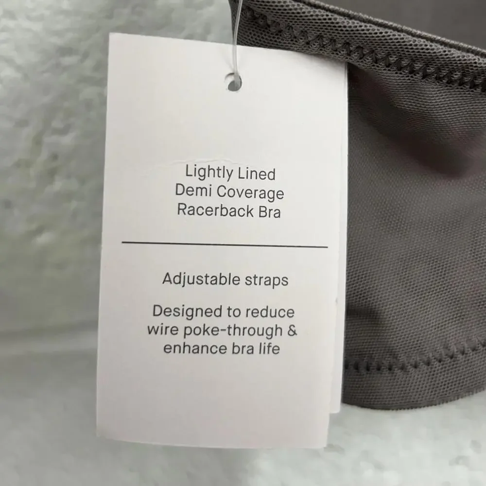 Auden Gray Lightly Lined Demi Coverage Racerback Bra (36A) - Picture 6 of 7